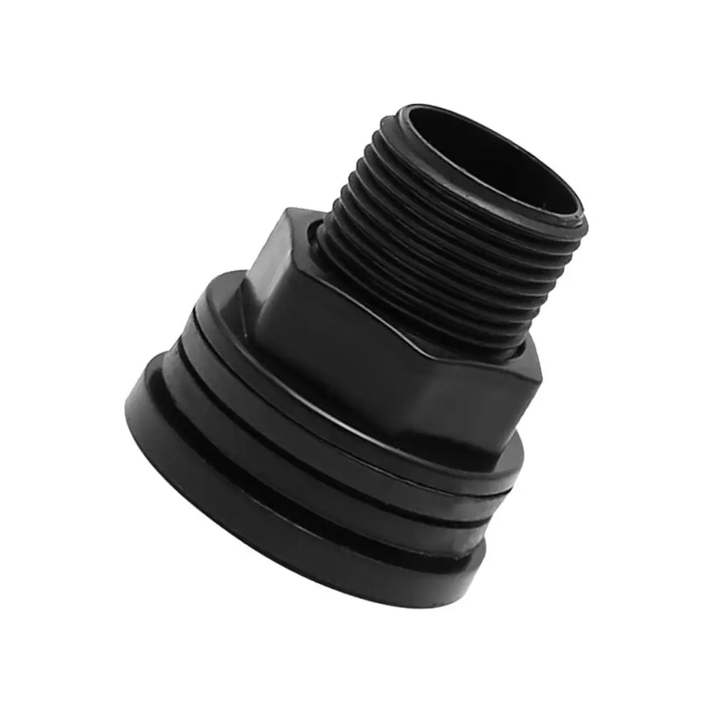 4 Pcs PVC Bulkhead Fitting Easy To Install Silicone Gasket Garden Spigot Kits Black Double Threaded Water Tank Connector