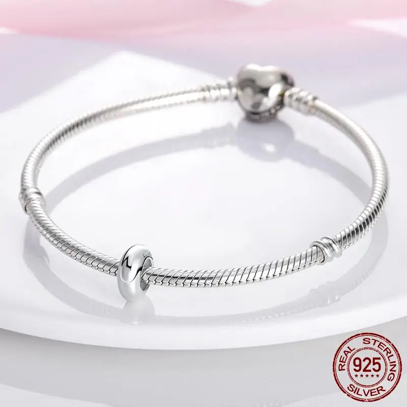 925 مشبك فضي فاصل تشيكوسلوفاكيا تمهيد كليب الخرز سحر سيليكون فاصل سدادة سحر صالح الأصلي سوار مشبك مجوهرات #2