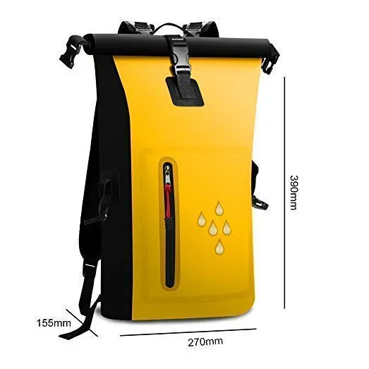 Mochila impermeable de PVC con doble hombro, cubo reflectante, bolsa seca para pesca