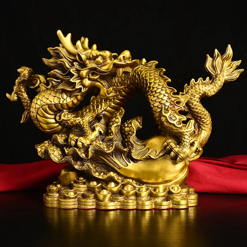 2024 Brass Zodiac Ornament Copper Wealth Dragon Home Office Decoration Creative Gift Craft Wholesale