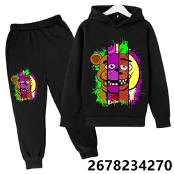 Kids Clothes Five Nights At Freddys Children Hooded Set Sweater Anime FNAF Hoodie Cartoon Long Sleeved Spring Autumn Sweatshirts