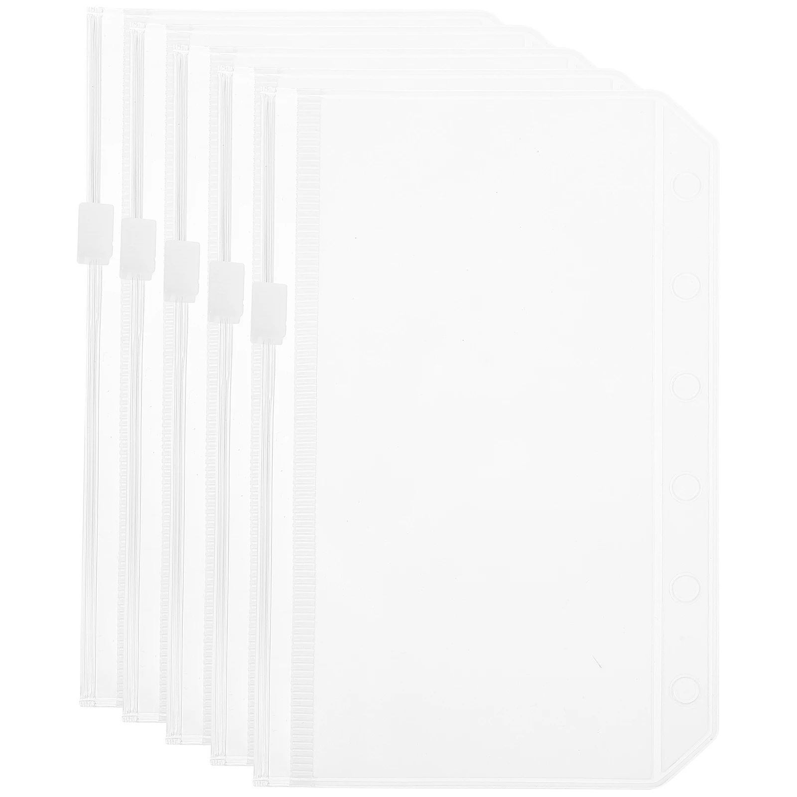 

5 Pcs Transparent Folder Storage Bag Binder Pockets Zipper Loose Leaf Bags Pouch for Pouches Clear