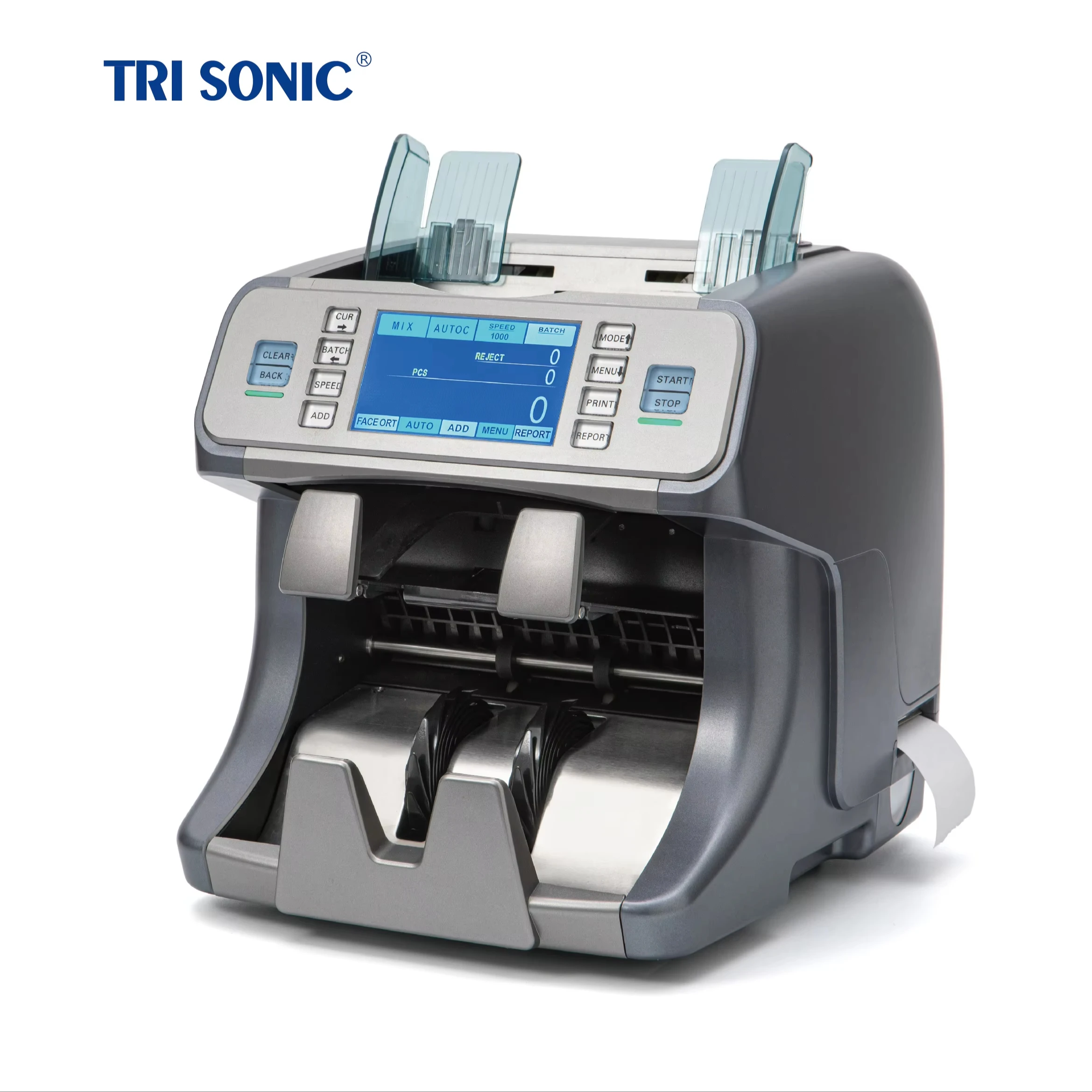 Install up to 20 Currencies Cash Bill Detector with 2CIS Mix Counting Sorting Basic Fitness Money Counting Machine