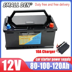 12V 120AH 100AH 80AH lifepo4 battery automatic ignition car starter power supply 12.8V E-Boat RV solar portable charging pack AA