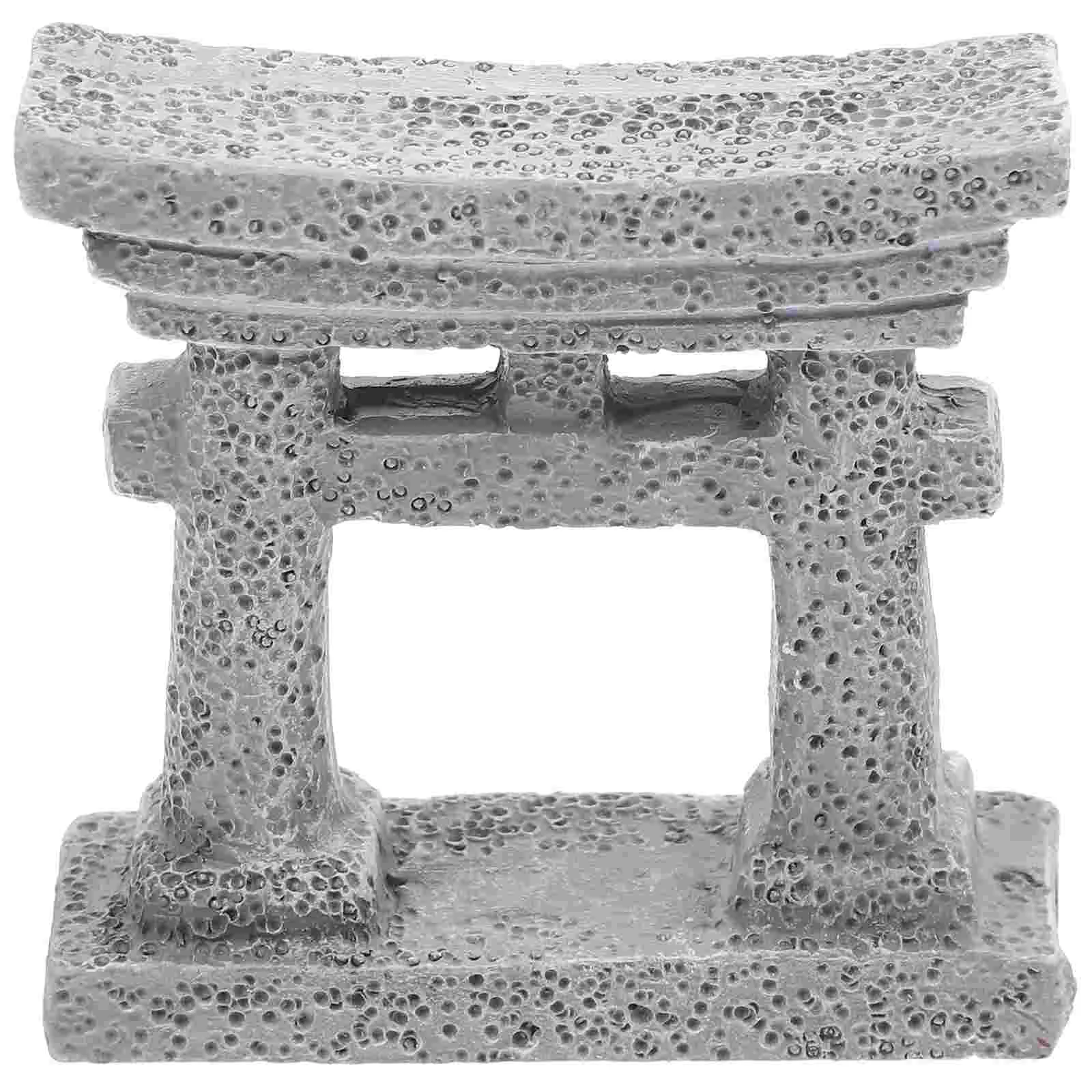 

Fairy Figurines Torii Gate Accessories Mini House Resin Container Decor Miniatures