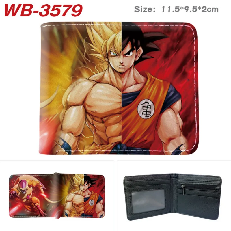 Anime Dragon Ball Super Z Son Goku Cartoon Short Wallet Pu Leather Two Fold Wallet Protective Cover Capacity Storage Card Bag