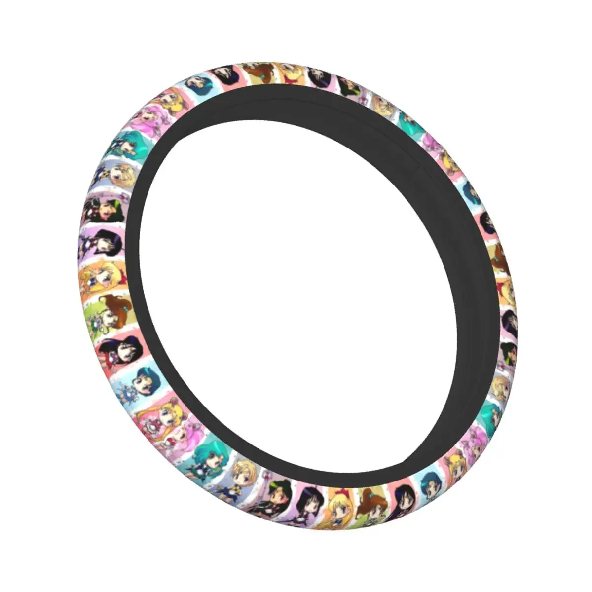 Moon Girl Anime Car Steering Wheel Cover 38cm Elastic Cartoon Collage Suitable Car-styling Steering-Wheel Accessories
