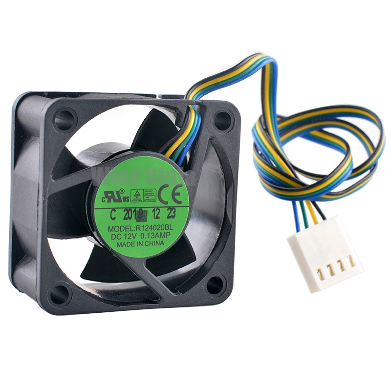 R124020BL 4cm X 40mm CPU Cooling Fan 40x40x20mm DC12V 0.13A 4-Pin 5000rpm Double Ball Bearing for Power Supply Microcomputer