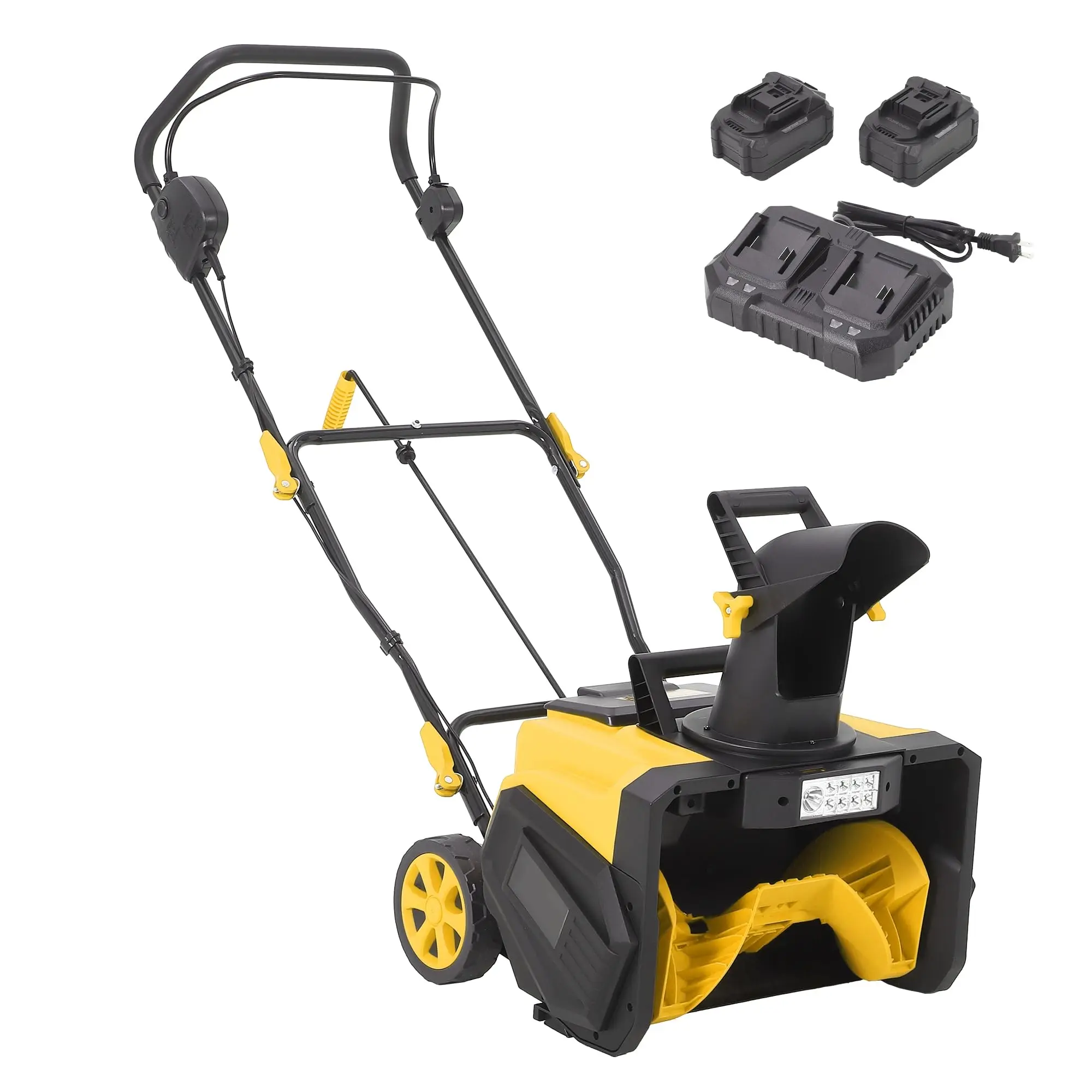 40V Cordless Snow Blower 20-Inch Electric Snow Thrower, 12-Inch Depth, 2 X 20V Batteries, 30-Min Runtime, LED Light, 180° Chute