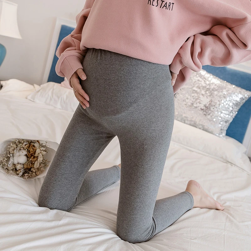 

Maternity Clothing Elastic High Waist Maternity Leggings Close-fitting Cropped Pants Pregnant Women Body Shaper Fitness Trousers