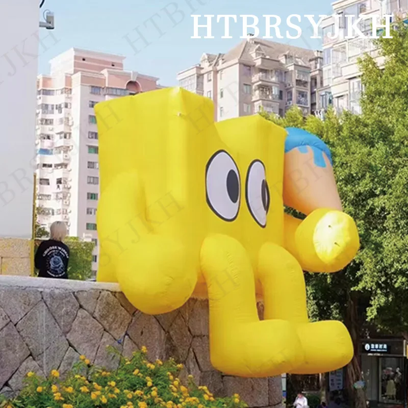 

Надувная вогнутая желтая популярная модель с мороженым, торговый центр, активный отдых на свежем воздухе, подвесной настенный декоративный реквизит