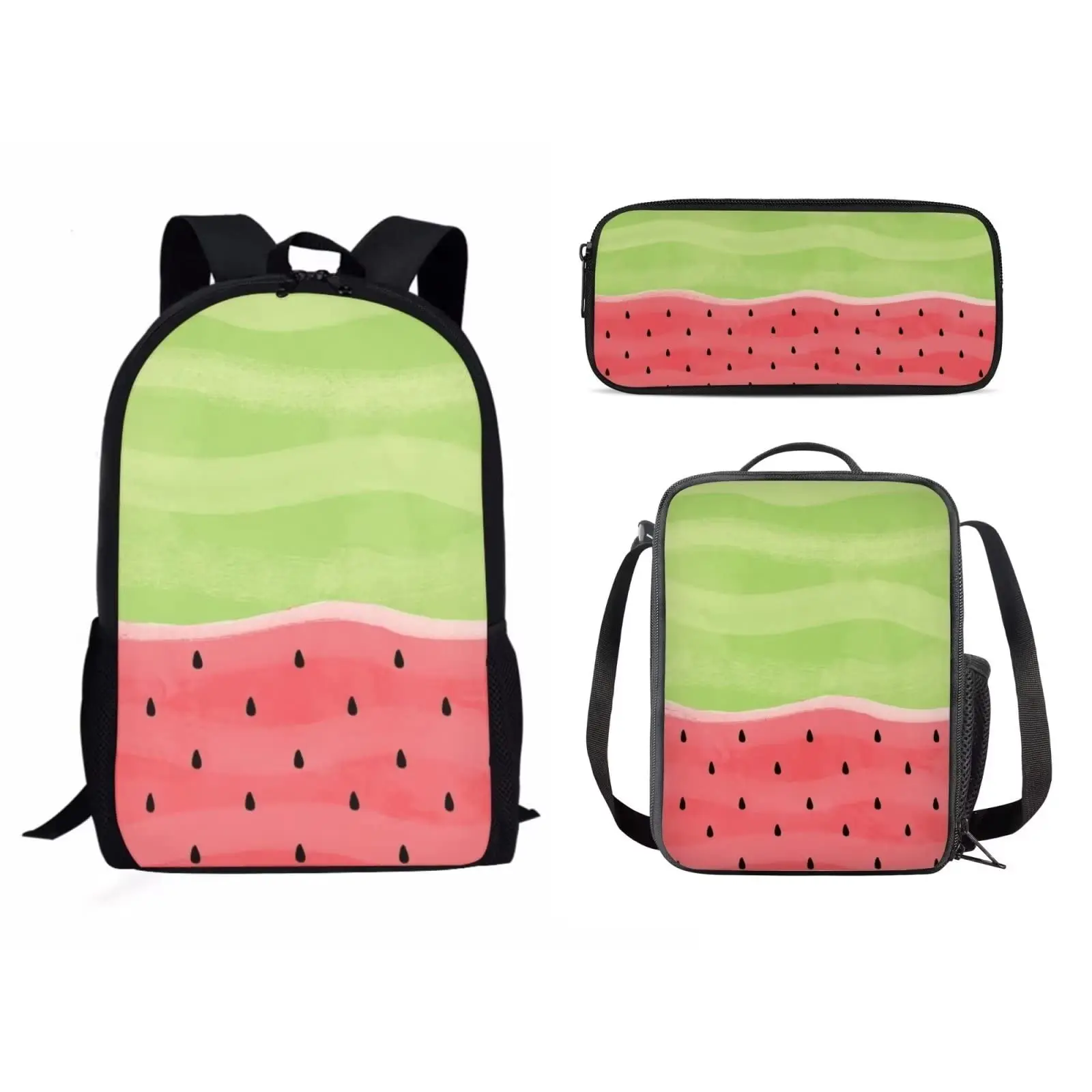 

Watermelon Backpack Set for School Travel Camping Large Capacity School Bag Lunch Bags Student Pencil Pen Case Teenager Bookbag