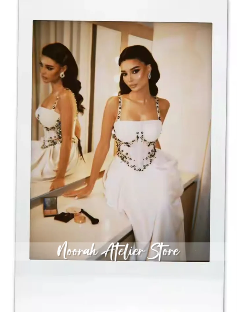 Nuovo elegante abito da ballo con cinturino per spaghetti Fiore con perline Lunghezza pavimento Abito da sera personalizzato فستان و personalizzato