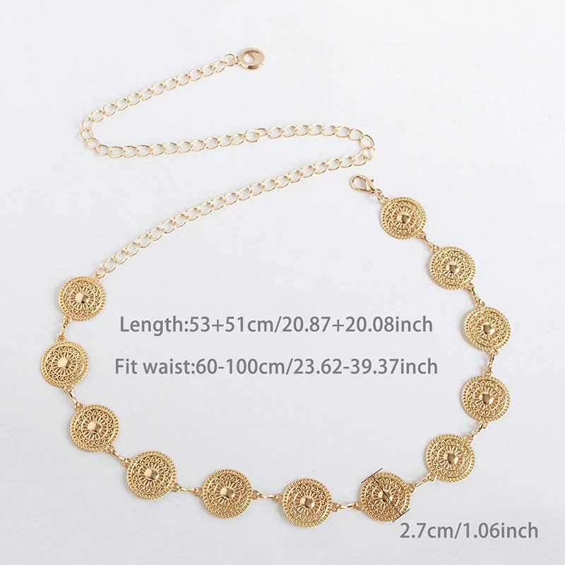 Versatile Bohemia Style Adjustable Waistband Long Waist Belt Dress Body Chain For Women Girls Vintage Openwork Waist Chain