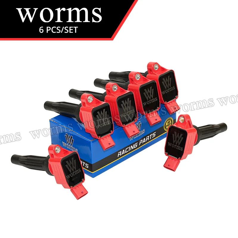 الديدان عالية الأداء ملف الإشعال سباق 4 قطعة مجموعة ل 2016-2023 Genesis G70 G80 G90 كيا ستينغر 3.3L #6