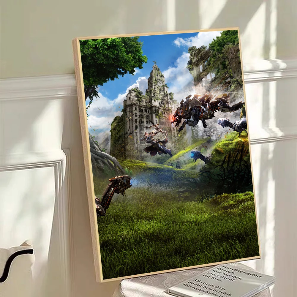 Horizon Zero Dawn Classic Vintage Posters Waterproof Paper Sticker Coffee House Bar Home Decor