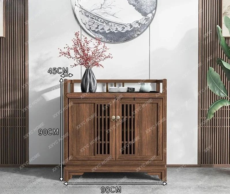 S New Chinese Style Sideboard Cabinet Solid Wood Wall Low Table Entrance Cabinet