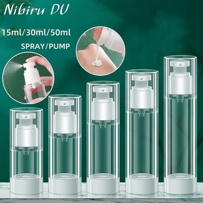 Clear Airless Pump Bottles Vacuum Clear Spray Dispenser Bottle Water Lotion Pressed Travel Skin Care Tool Cosmetic Containers