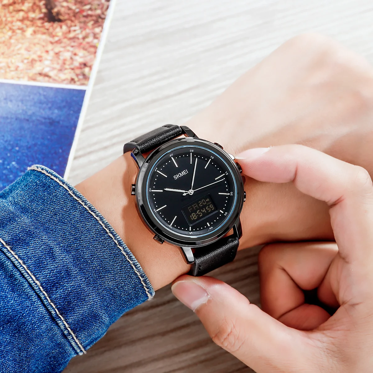 SKMEI Male Casual Waterproof Alarm Clock Wristwatch LED Light Dual Time Display Stopwatch Digital Electronic Watch For Men Women