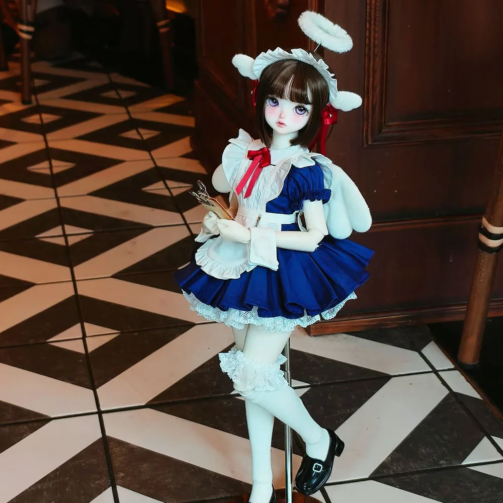 Bjd Doll Clothing 1/4 43-45Cm Proportion Angel Girl Dress Set Lolita Ruffle Apron Set Role Playing Clothing Bjd Doll Accessories