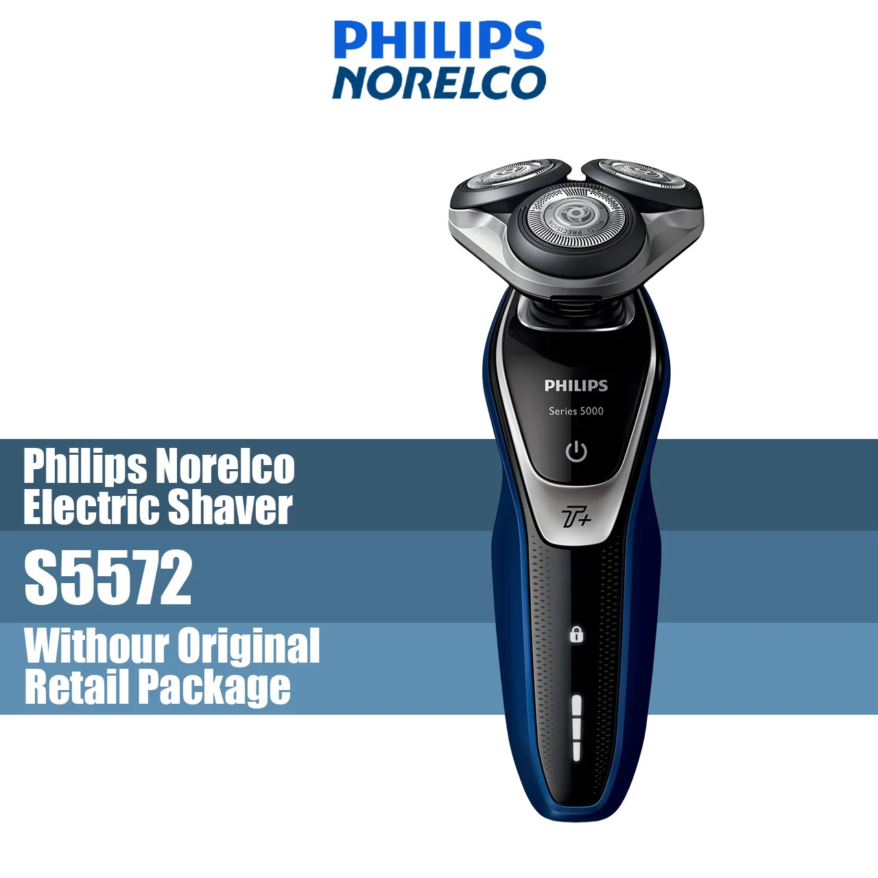 Philips Norelco Electric Shaver 5570 Wet & Dry, S5572/90, with Turbo+ mode and Nose + Ear Trimmer