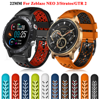 22mm Band Silicone Strap For Zeblaze NEO 3/Stratos/GTR 2 Smart Wristband Bracelet Huawei GT3 46MM WristStrap For Amazfit GTR2 2e