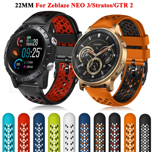 22mm Band Silicone Strap For Zeblaze NEO 3 Stratos GTR 2 Smart Wristband Bracelet Huawei GT3 46MM WristStrap For Amazfit GTR2 2e AliExpress