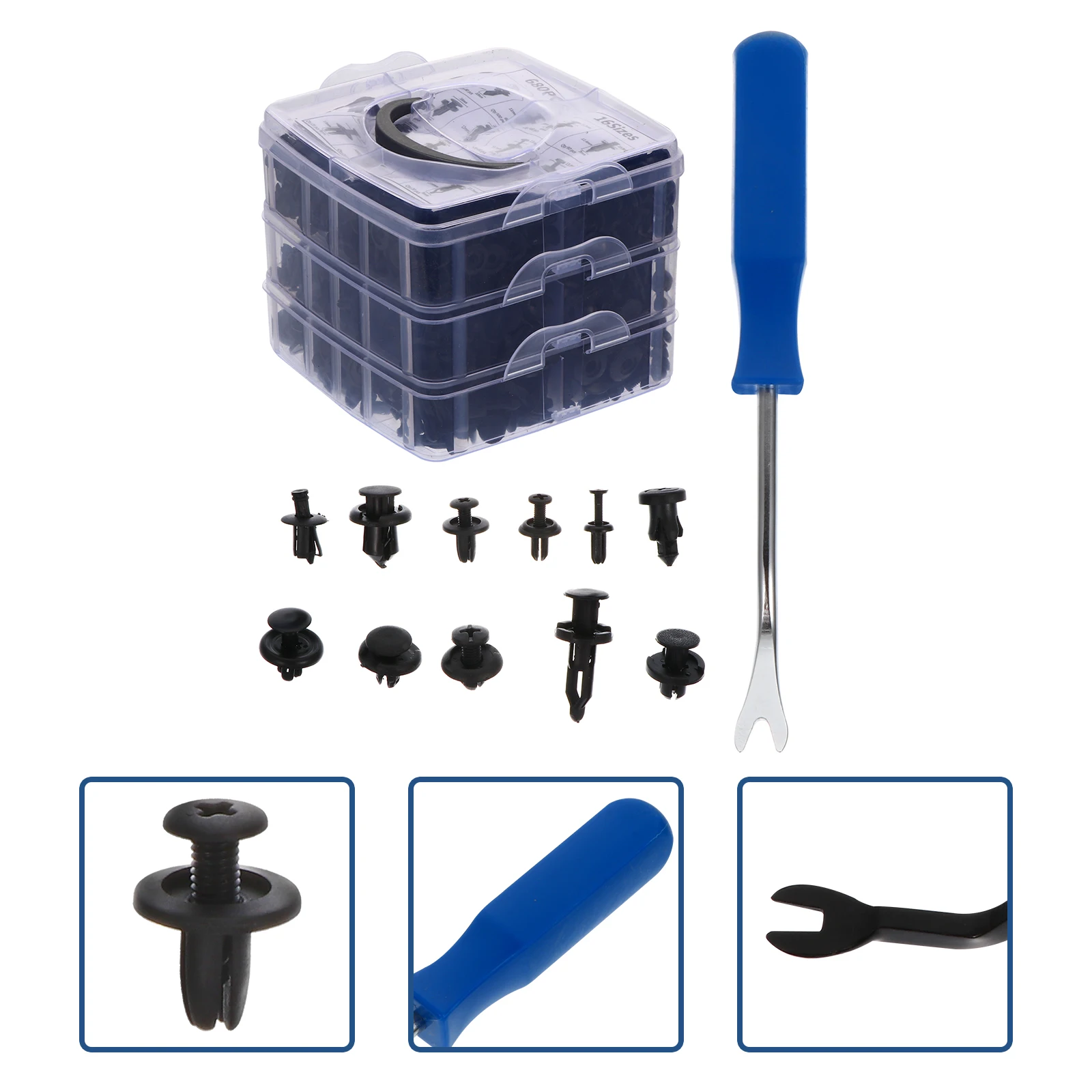 

620pcs Retainer Set for Bumper Repair Car Rivet Retainer Durable Car Bumper Repair Kit Storage Box Vehicle Accessories