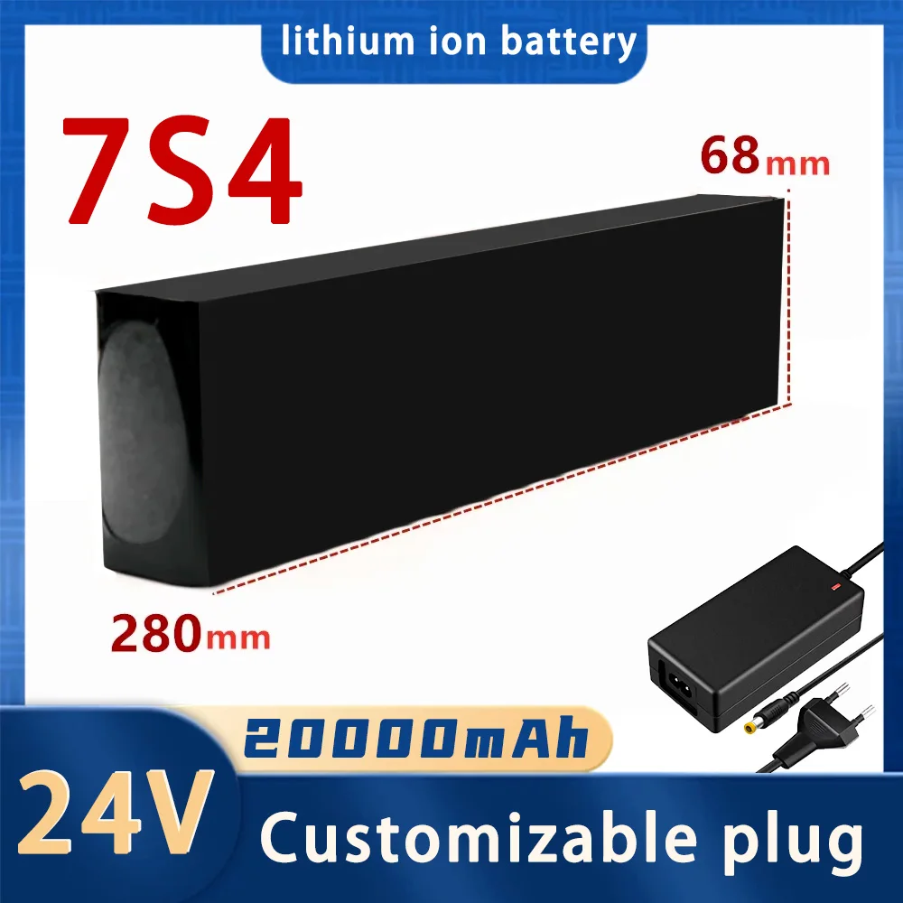 24V 20Ah Large Capacity Battery Pack 7S4P 29.4V BMS Original Electric Bicycle Wheelchair Scooter Lithium Battery Pack + Charger