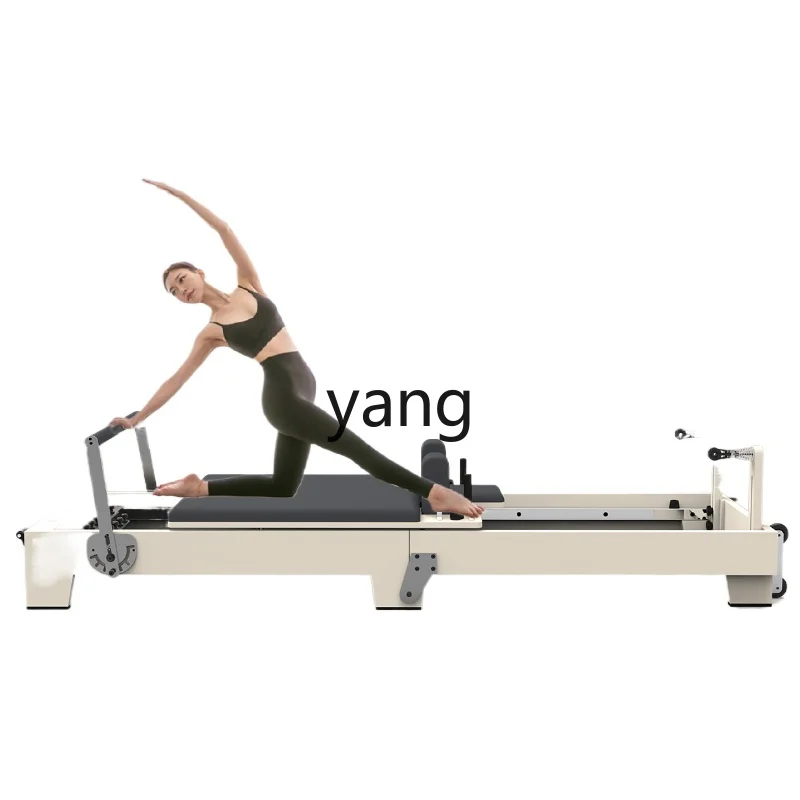 L'm Pilates core bed New rubber wood white paint folding training equipment