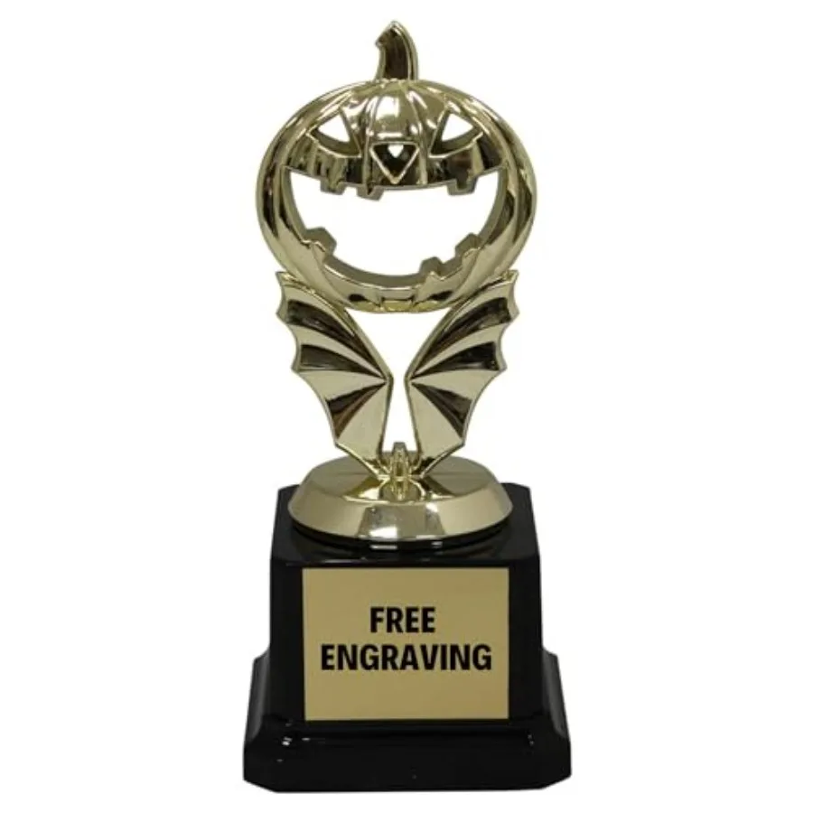 — Best Halloween Costume Award Trophy Party Game Prize or Favor Multiple Spooky Designs — Free Customizable Engraving