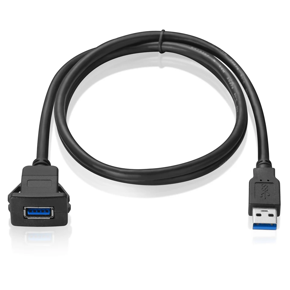 Nku USB 3.0 USB 2.0 męski na żeński Panel do montażu podtynkowego przedłużacz z klamrą do samochodów ciężarowych łódź tablica rozdzielcza motocykla