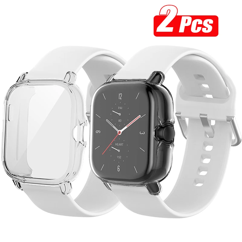 

Силиконовый ремешок для Amazfit GTS 3 2 2e Mini, умный Браслет для Huami Amazfit Bip U Pro S Lite, бампер с рамкой