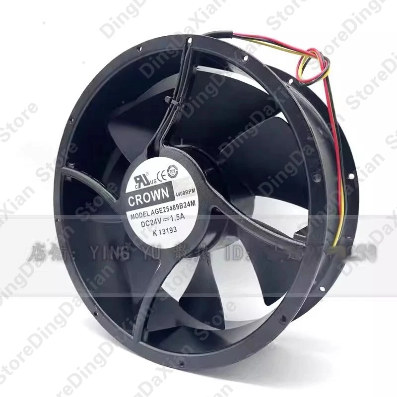 

X FOR CROWN AGE25489B24M 25489 DC24V 1.5A 3-Wire High Airflow Cooling Fan 1pcs
