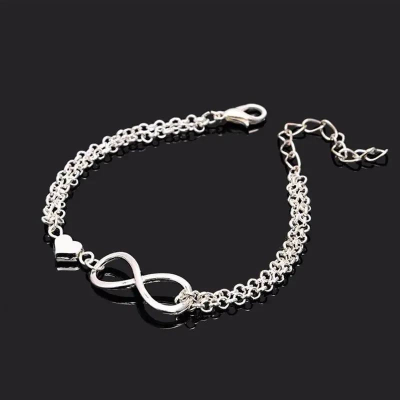 Endless Love Infinity Bracelets Infinite Knot Jewelry Heart Infinity Charm Femme Bracelet Bangles Luxury Jewelry birthday gift