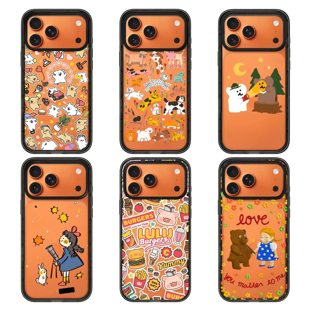 

Cartoon Animals Bear Puppies 2.0 Acrylic Black Border Phone Cover for IPhone 12 13 14 15 16 17 Pro Max Case for IPhone 17 Air