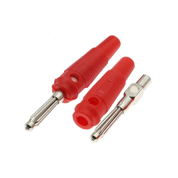 Pure Copper Solderless 32A High Current High Voltage Connector 4mm Banana Plug Speaker Cable Banana Head Red Black