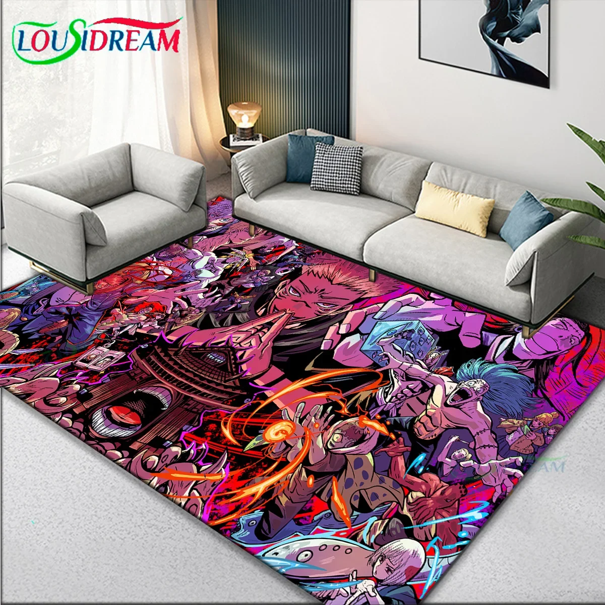 J-Jujutsu Kaisen 2024 Anime Large Area Carpet Rug for Living Room Bedroom Decor Playing Door mat entrance door Decoration Gift