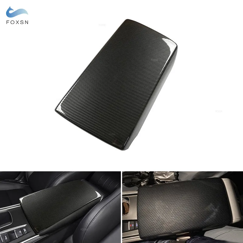 Para honda accord 10 10th gen 2017 - 2020 2021 estilo de fibra de carbono caixa de armazenamento de apoio de braço central capa acessórios interiores do carro guarnição