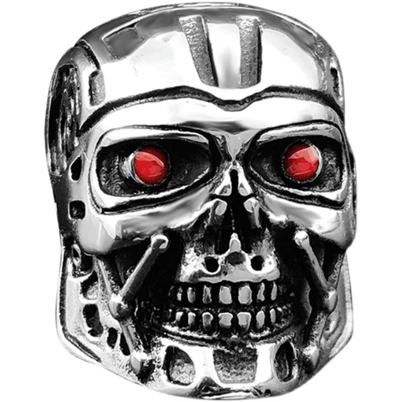 Movie The Terminator T800 Skull Rings Retro Titanium Steel Arnold Schwarzenegger figure Ring Jewelry For Men Fan Birthday Gifts