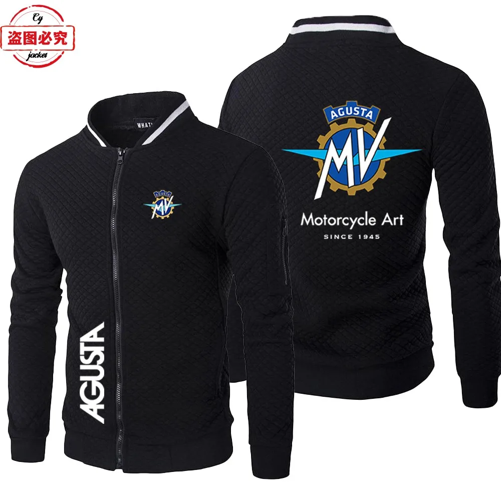 MV Agusta Motorcycle Logo Motorcycle Jacket Loose Long Sleeve Men's Top Stand-Up Jacket Group Racing Suit