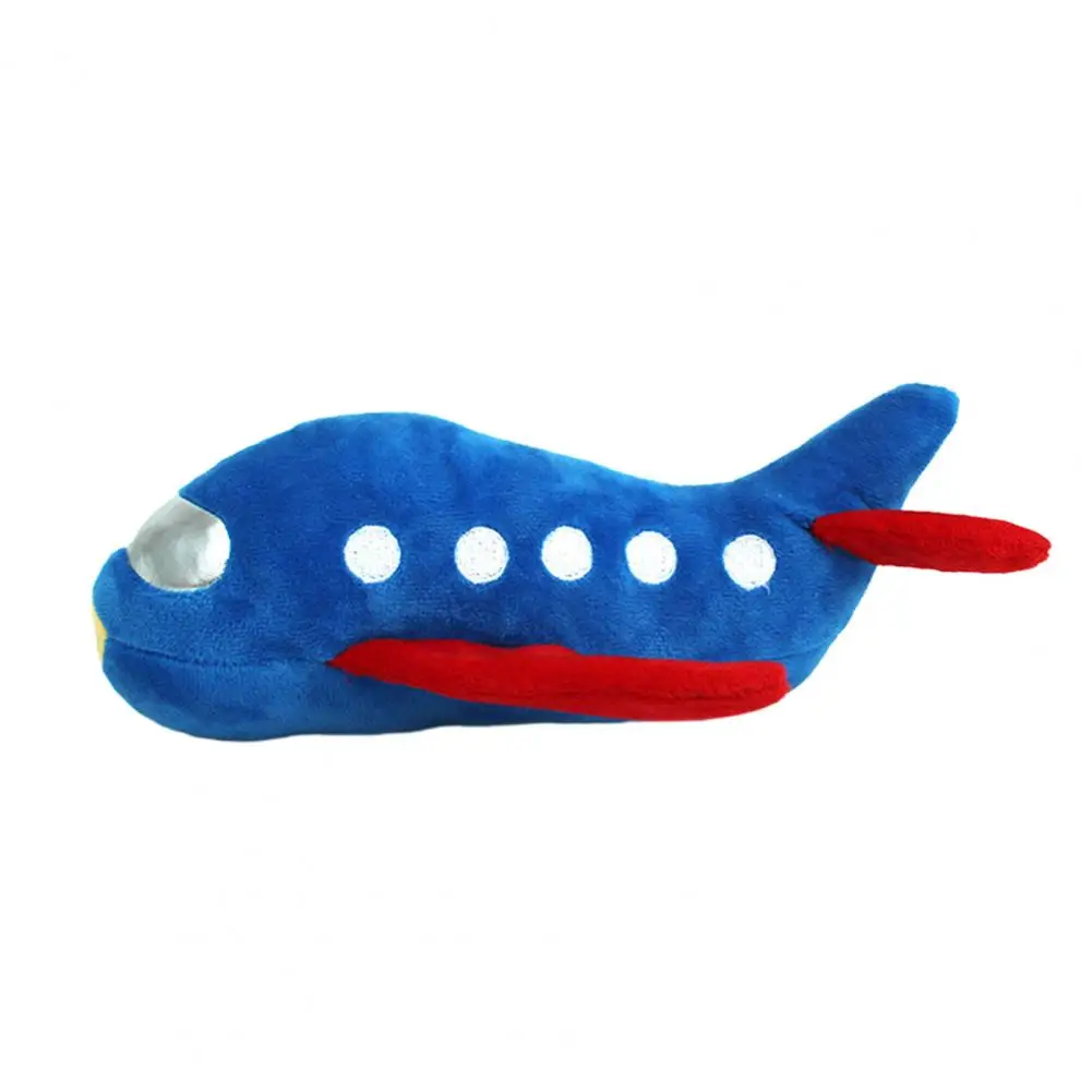 Bite-resistant Dog Toy Adorable Plush Pet Toy Set Cartoon Airplane Rocket Shape for Dogs Cats Bite-resistant Squeaky Chew Sound