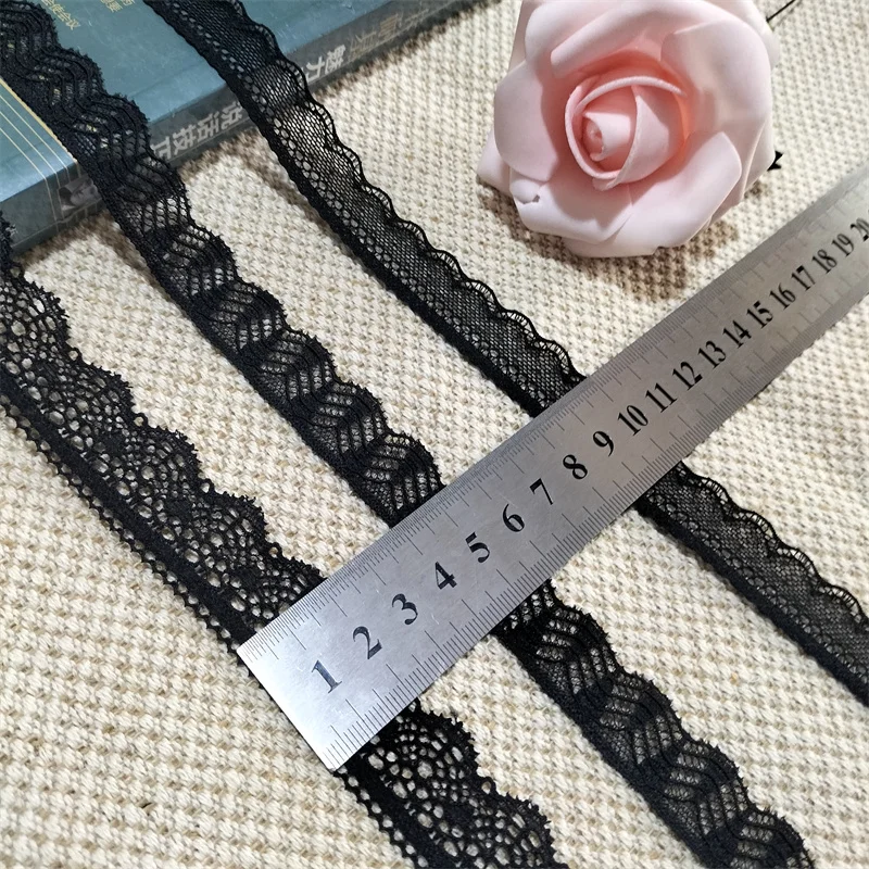 s2690 1.5cm black elastic and soft lace trim which can be used for underwear and accessories