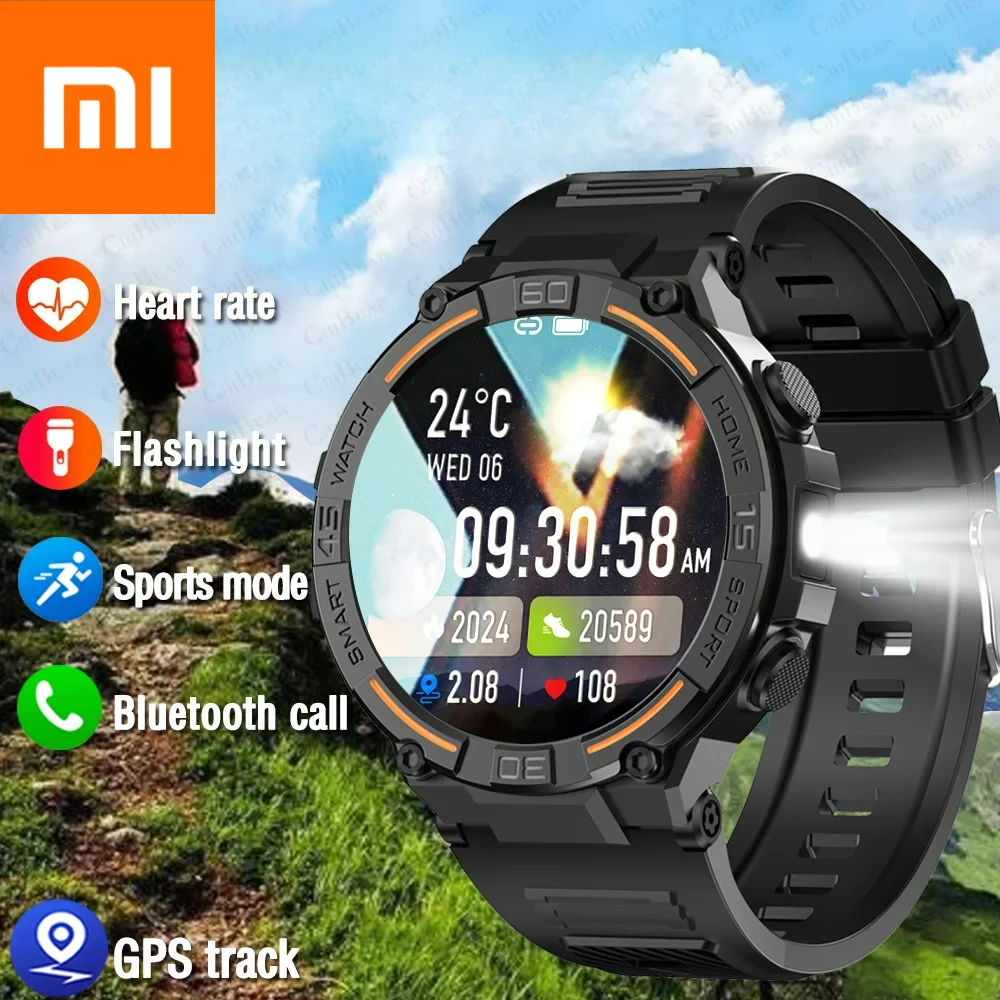 

Xiaomi 2025 Новые спортивные умные часы для мужчин 360*360 HD Экран Фонарик Мониторинг здоровья Водонепроницаемые умные часы с пульсометром BT Call