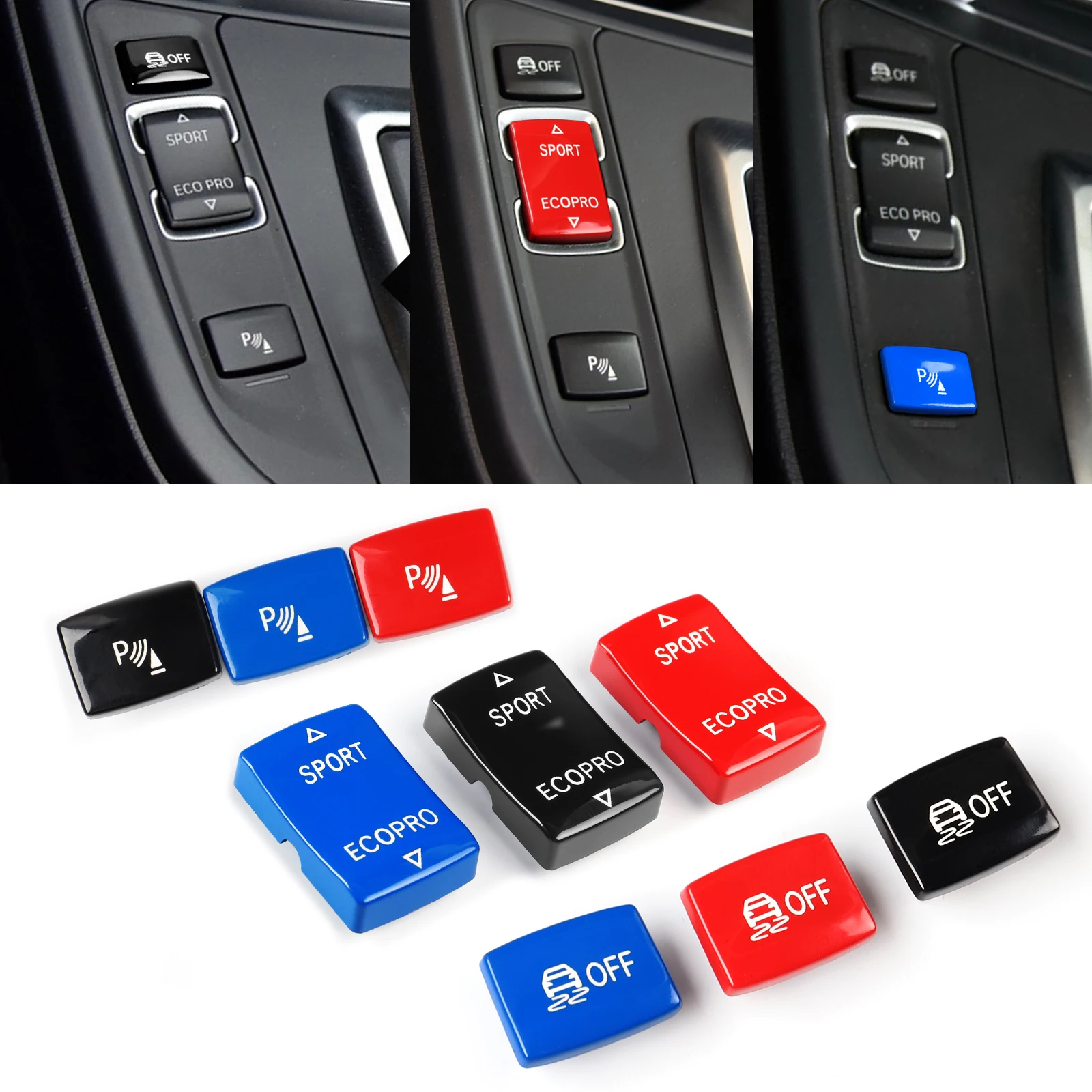 For BMW 1 2 3 4 Series F20 F21 F22 F23 F30 F31 F34 F35 F32 F36 Car ESP Antislip Switch Sport Buttons Radar Sensor Key Red/Blue