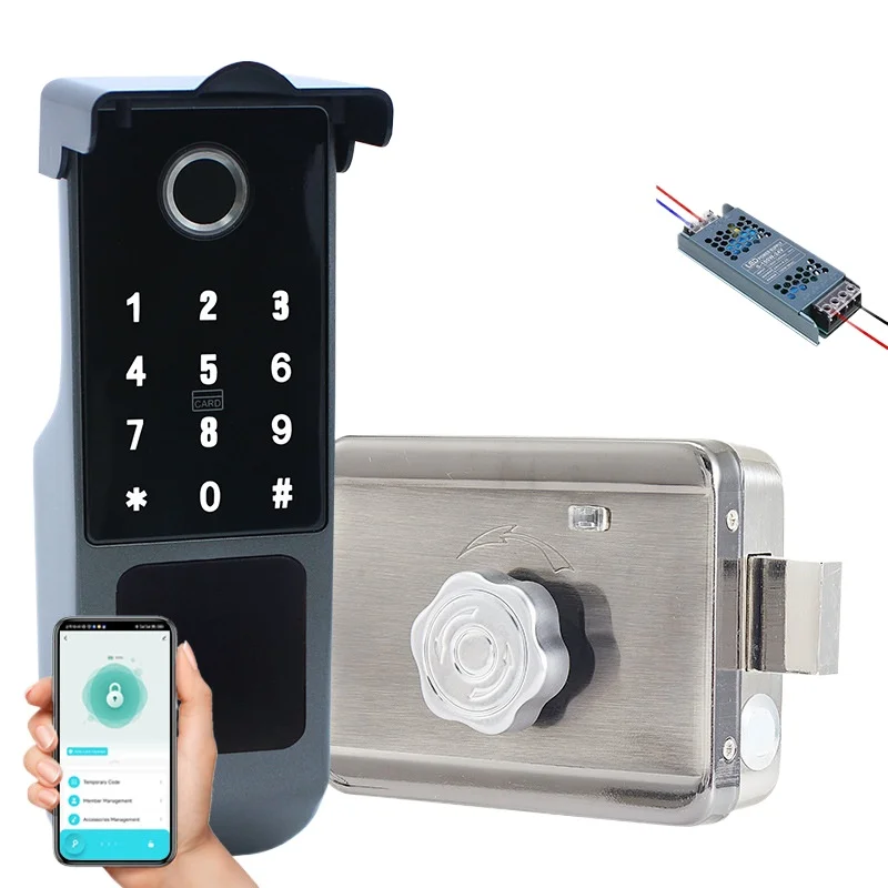 

Upgraded Waterproof Outdoor Iron Door Fingerprint Lock for Tuya Smart Home for Old Style Doors Dual Fingerprint Apartment