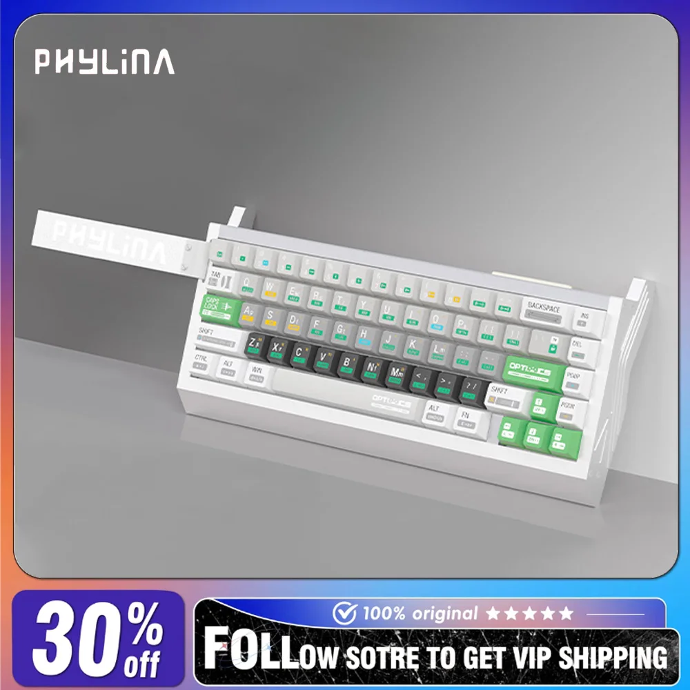 

PHYLINA KOOL65 Проводная механическая клавиатура Магнитный переключатель Алюминиевая прокладка Структура RGB Киберспорт Игры Индивидуальные клавиатуры
