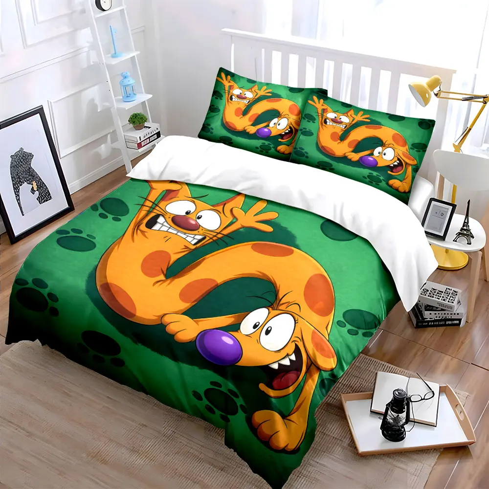 Yellow cat-dog unique shape Printed Duvet Cover Set 1 Duvet Cover+2 Pillowcase Multi Size Bedroom Bedding Decor Luxury gifts