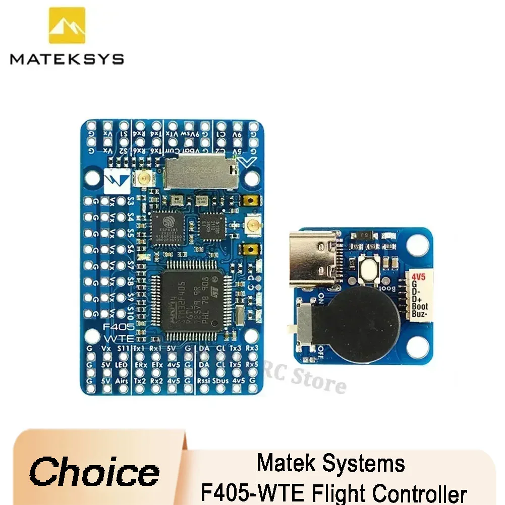 

Matek MATEKSYS F405-WTE Flight Controller - Updated Version of F405-WSE, Built-in 2~6S LiPo OSD Blackbox, for ArduPilot INAV RC