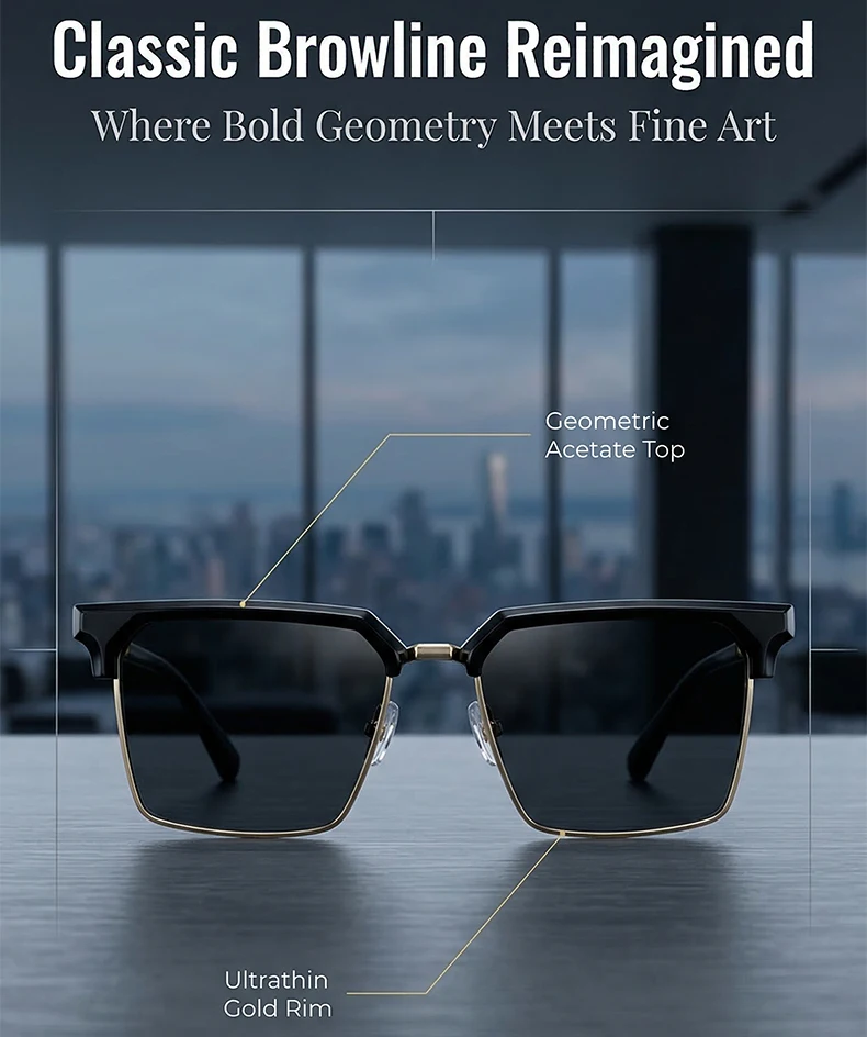 2026 Luxuriöse Übergroße Quadratische Sonnenbrille für Herren Y2K Punk Designer Futuristische Vintage Outdoor-Sonnenbrille für Männer Fahrbrille Eyewear – Detail 2